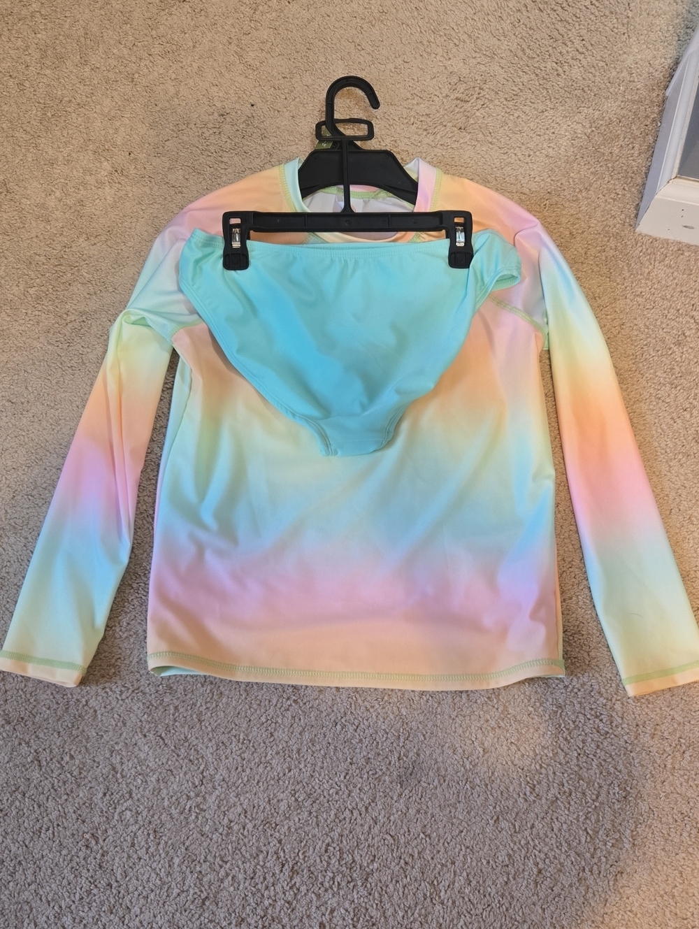 wonder nation Pastel Ombre Rash Guard Set - Mint, Peach, Pink